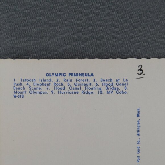 Vintage Postcard - The Olympic Peninsula Map and Attractions - Dexter Press - Picture 3 of 4